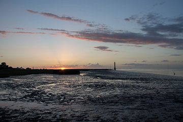 Sonnenuntergang - Wattenmeer Nordsee von Max Stefens