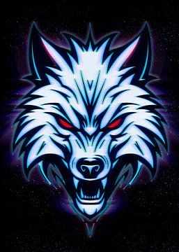 een wolf met rode ogen van irvan halim