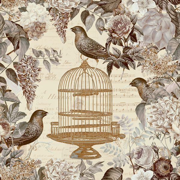 Bloemenromantiek en vogels van Andrea Haase