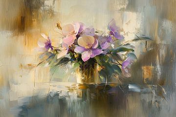 Lichtroze en Paarse Bloemen van Bloemen Studio