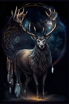 Stag Dreamcatcher Indian Power Animal Totem Animal by Creavasis