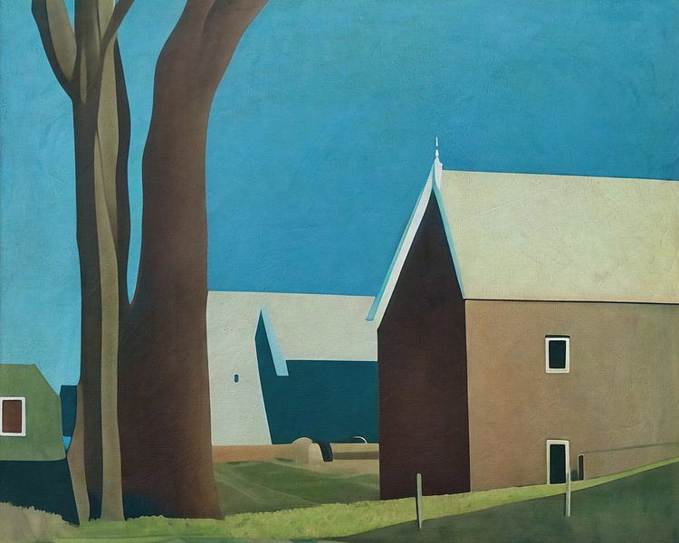 Vue du village avec quelques maisons par Jan Keteleer