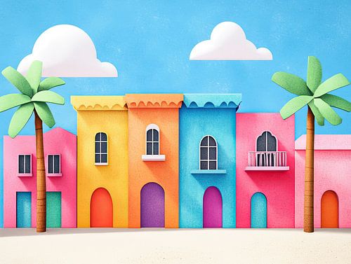 Kleurrijke huisjes in Marrakech Marokko