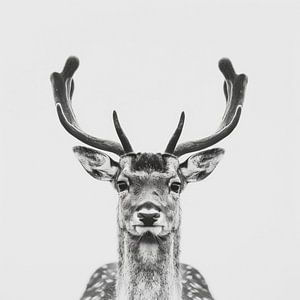 Schwarz-Weiß Hirsch-Porträt