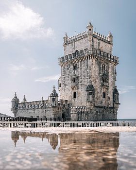 Torre de Belem in einer Pfütze