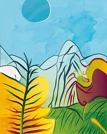 Abstrakte Landschaft bei Sonnenaufgang von Tanja Udelhofen