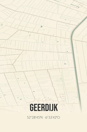 Vintage landkaart van Geerdijk (Overijssel)