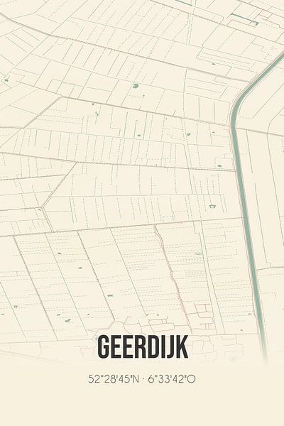 Carte ancienne de Geerdijk (Overijssel) par Affiches de lieux