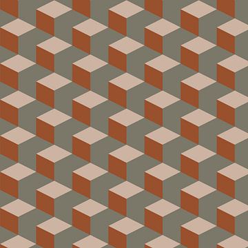 Geometrisch jaren 70 retro-patroon nr. 10 van Dina Dankers