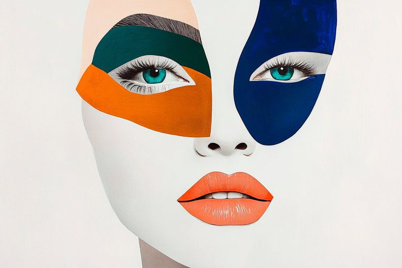 Kleurenspel - masker van emoties van Poster Art Shop