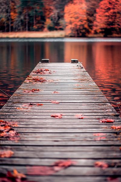 Wooden walkway in autumn - colourful and peaceful by Poster Art Shop