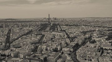 zwart wit panorama van Parijs