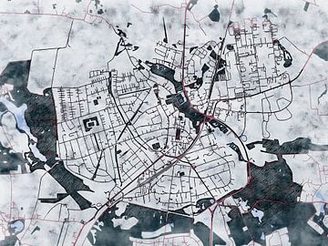Kaart van Ahrensburg in de stijl 'White Winter' van Maporia