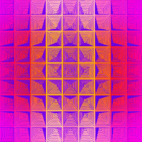 Retro abstractie geïnspireerd door Mondriaan en Panton