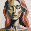 ART of woman 01 abstract portrait von TW living