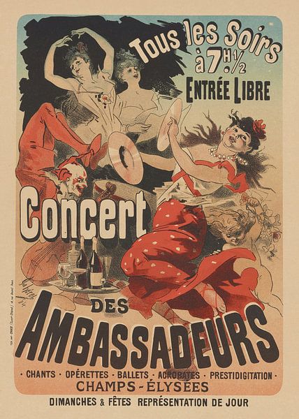 Jules Chéret - Concert des Ambassadeurs (1895-1900) by Peter Balan