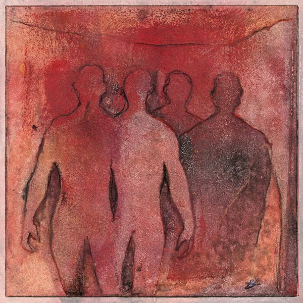 Verbundenheit 3, Monotypie von Helga Pohlen - ThingArt
