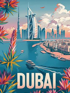 Dubai Skyline Oasis: Modern Marvels Poster
