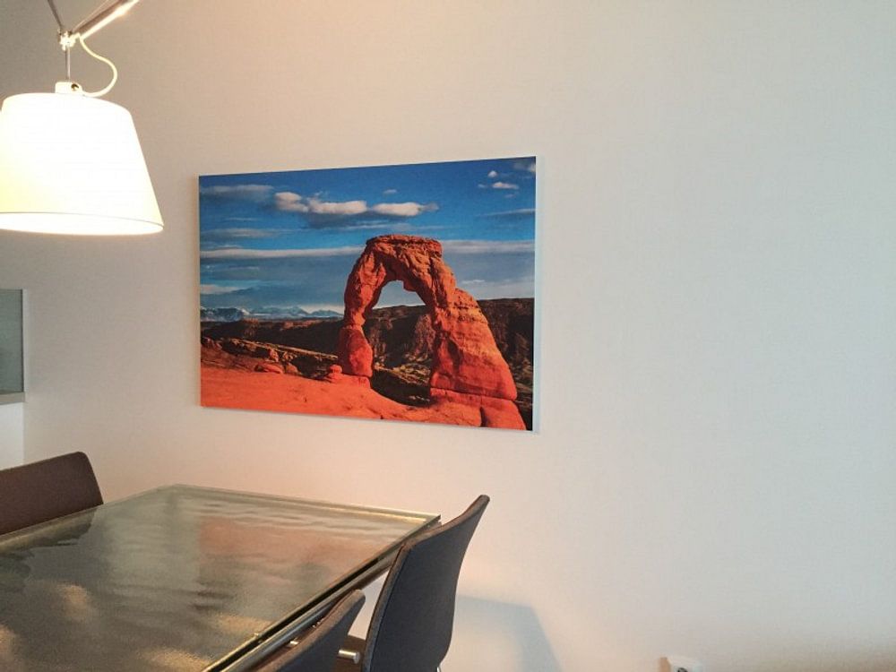 Laat zonlicht op Delicate Arch, Utah van Rietje Bulthuis