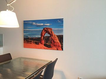 Klantfoto: Laat zonlicht op Delicate Arch, Utah van Rietje Bulthuis