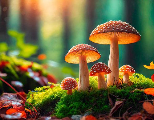 Paddenstoelen in het bos