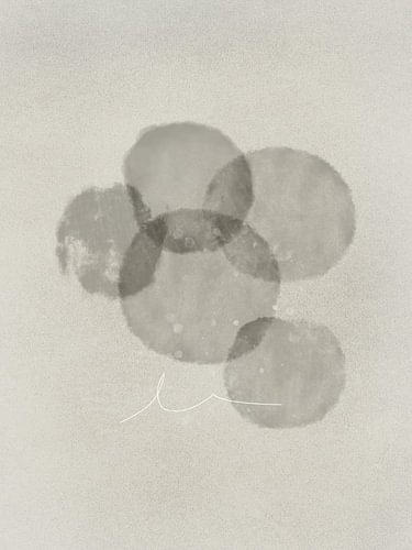 Œuvre d'art représentant des cercles abstraits dans des tons de beige doux