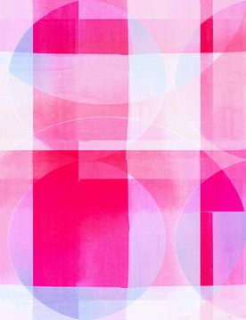 Abstrakte Bauhaus Formen Magenta von FRESH Fine Art