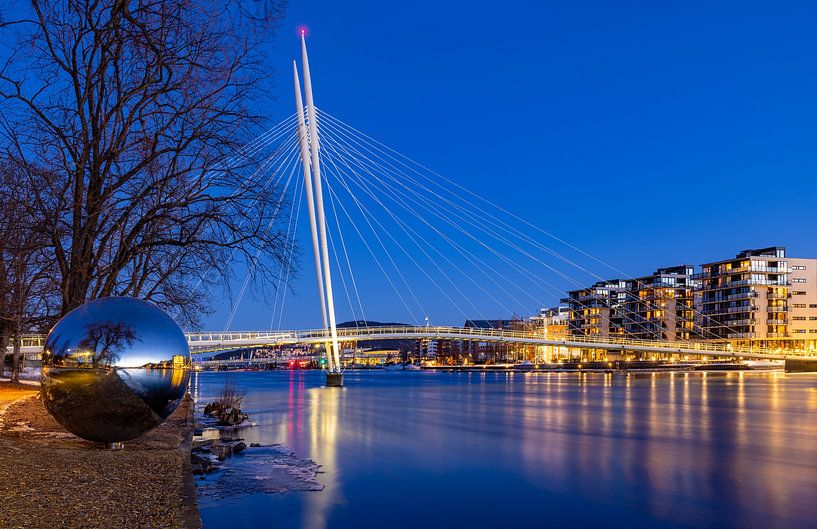 Drammen and the Ypsilon Bridge, Norway by Adelheid Smitt