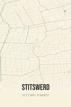 Vintage landkaart van Stitswerd (Groningen) van Rezona