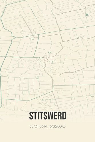 Alte Karte von Stitswerd (Groningen)