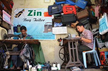 Small sewing shop in Yangon Myanmar by My Footprints