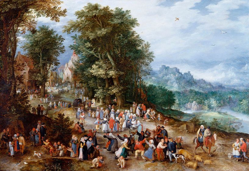 Flemish Fair, Jan Brueghel de Oude by Masterful Masters