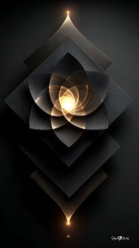 Abstraktes Schwarz mit zartem Gold