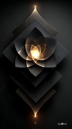 abstract zwart met zacht goud