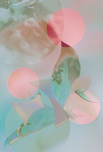 Abstrakte Collage in Pastelltönen