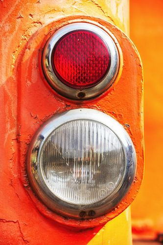 Koplamp achterlicht van een trein