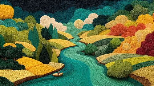 picturesque abstract colourful landscape