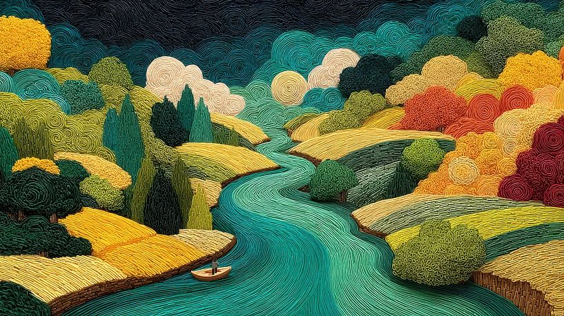 picturesque abstract colourful landscape by Egon Zitter