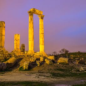 Tempel van Hercules in Amman, Jordanië van Bert Beckers