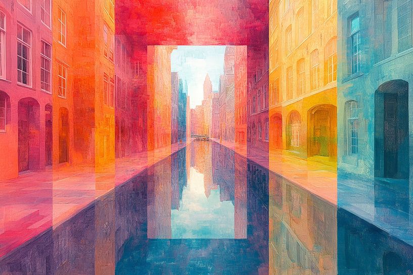 Paysage urbain nocturne avec reflets par Jordan