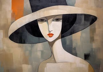 Woman with Hat 134.8 by Blikvanger Schilderijen