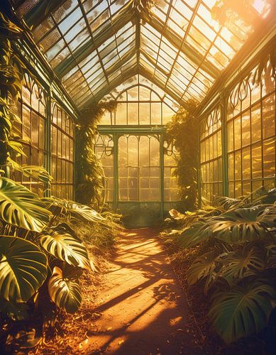 Monstera botanical dream in a golden frame