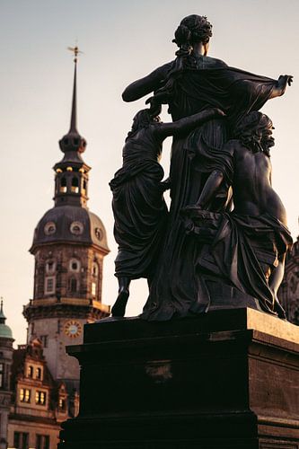 Der Morgen an der Brühlschen Terrasse Dresdens