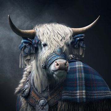 Scottish Highlander Digital Art Fantasy by Preet Lambon