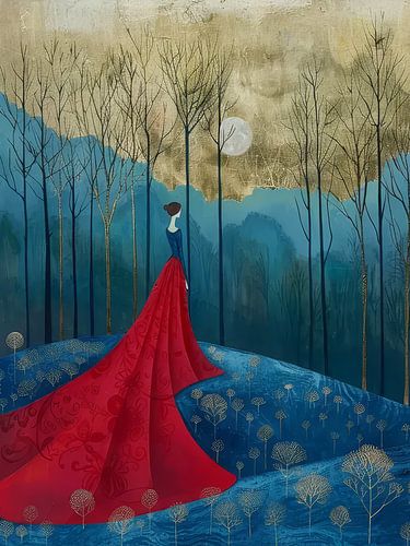 Woman In A Red Dress Style Abstract