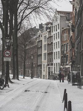 Winter op de Singel #1 (vintage edit) van Roger Janssen