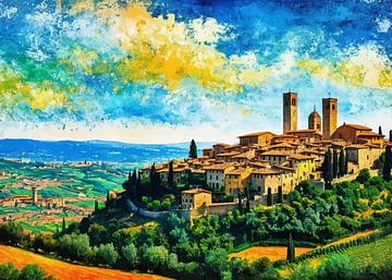 De adembenemende skyline van San Gimignano 2 van MIROKKU