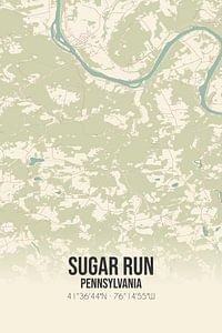 Alte Karte von Sugar Run (Pennsylvania), USA. von Rezona