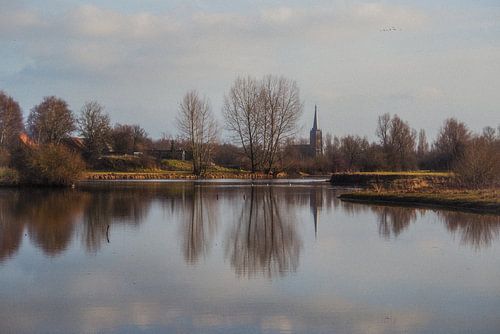 Lame IJssel with face on Doesburg