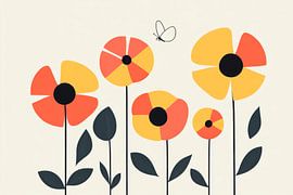 Bunte Blumenwiese von Poster Art Shop